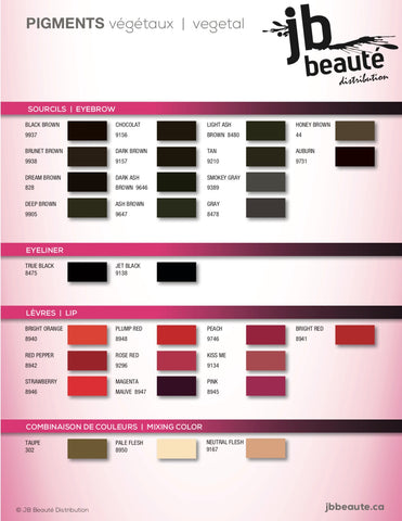 Pigment maquillage permanent et microblading JB Beauté